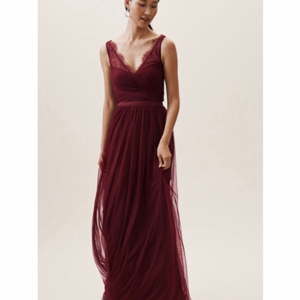 BHLDN Bordeaux bridesmaid dress